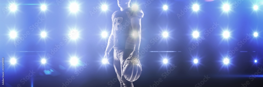 Poster composite image of composite image of blue spotlight
