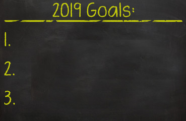 Fototapeta na wymiar 2019 Goals with numbers