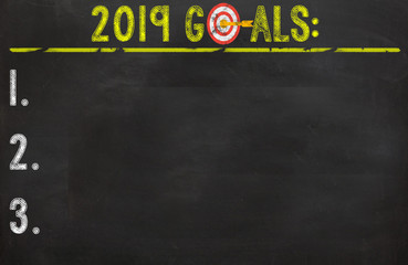 Fototapeta na wymiar 2019 Goals with Target and numbers