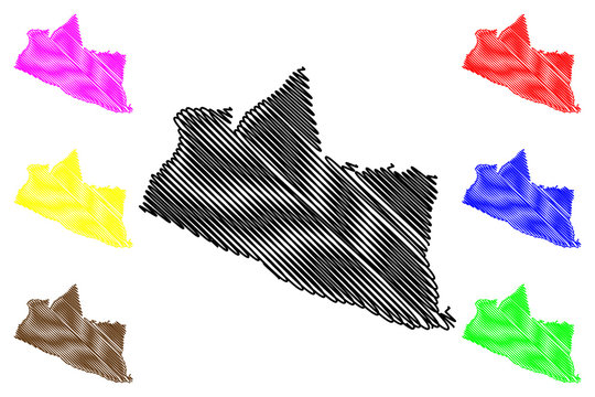 Yogyakarta (Subdivisions of Indonesia, Provinces of Indonesia) map vector illustration, scribble sketch Special Region of Yogyakarta map