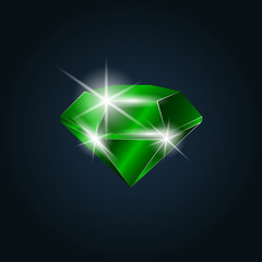 Emerald gemstone shining