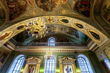 Fototapeta na wymiar Interior of the Annunciation Cathedral of the Kazan Kremlin