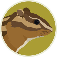 Chipmunk Forest Wildlife Vector animals Rounde frame