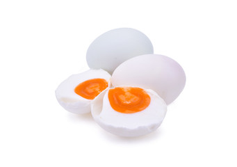 salted egg isolated on white
