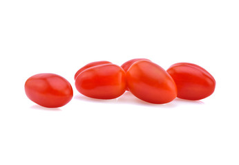 Ripe red tomatoes isolated on white background