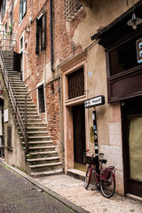 Fototapeta na wymiar bicycle parking on italian street
