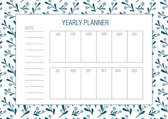 Yearly goals template