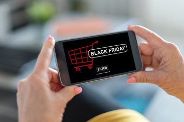 Black friday concept on a smartphone