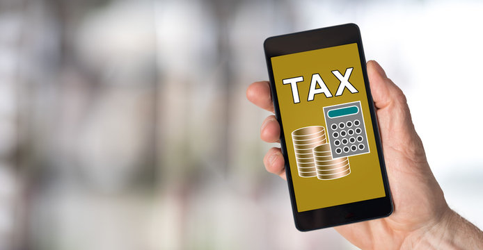 Tax concept on a smartphone