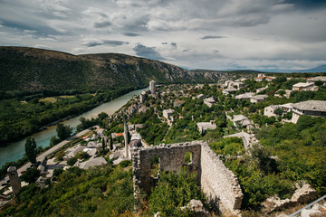 Fototapeta na wymiar Kula Pocitelj, Bosnia and Herzegovina-july 9 2018, old castle