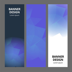 Modern abstract banner polygonal background template design. Banner set