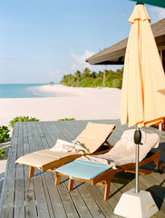 Lounge deck of tropical resort