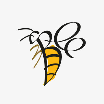 Animal Typography, Animal Calligraphy, Animal Logo, Animal Logotype. Bee Typography, Bee Calligraphy, Bee Logo, Bee Logotype.