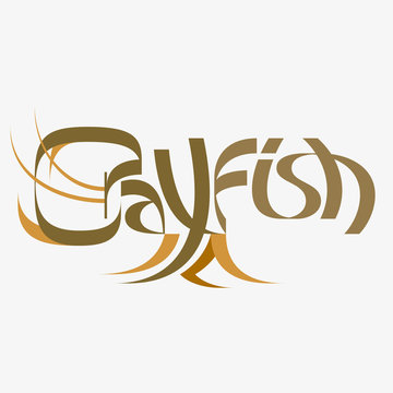 Animal typography, animal calligraphy, animal logo, animal logotype. Crayfish typography, crayfish calligraphy, crayfish logo, crayfish logotype.