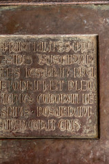 Close up texture of ancient metallic plate