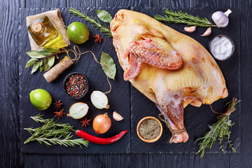 whole free-range turkey prepared forcooking