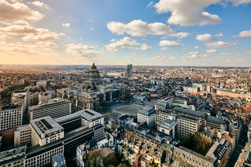 Fototapeta na wymiar Brussels in the sky