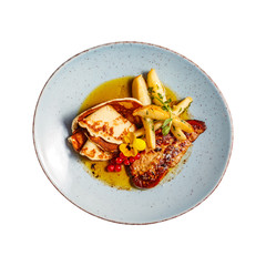 Grilled duck liver