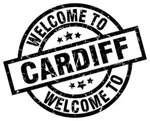 welcome to Cardiff black stamp