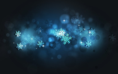 Blue Snow Winter Background