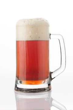 Beer glass on the white background