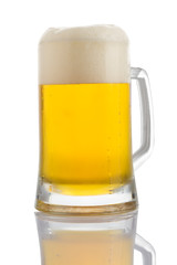 Beer glass on the white background