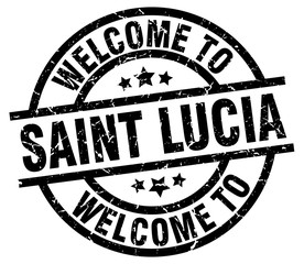 welcome to Saint Lucia black stamp