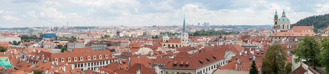 Fototapeta na wymiar View from Prague Castle over the rooftops of the city 