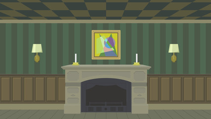 modern living room with fireplace