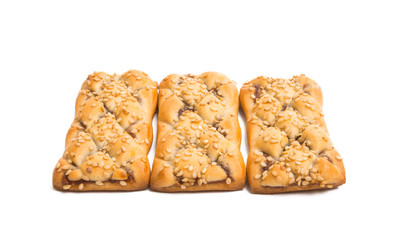 sponge cake with figs isolated