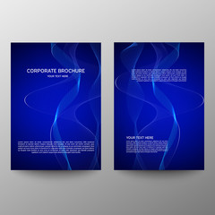Brochure design a4. Abstract composition. Information banner. A set of page. Modern vector page. Ad flange. Abstract wave element for design. Blue.