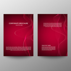 Brochure design a4. Abstract composition. Information banner. A set of page. Modern vector page. Ad flange. Abstract wave element for design. Red.