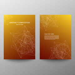 Brochure design a4. Abstract composition. Information banner. A set of page. Modern vector page. Color image. Ad flange. Dots and lines. Connection Concept