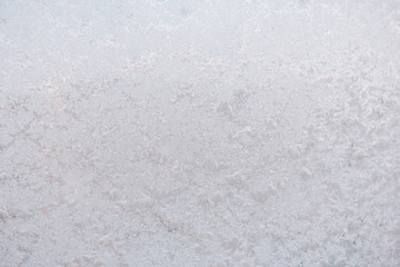 Background ice on the glass. Frost. The texture of frost. The glass is frozen.