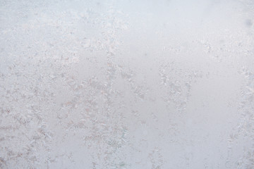 Background ice on the glass. Frost. The texture of frost. The glass is frozen.