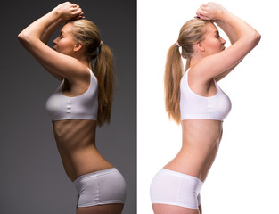 Collage two fitness models