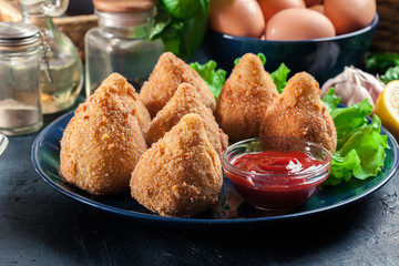 Coxinha. Fried croquette with chicken