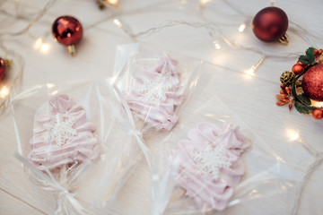 confectionery fir-trees and new year's toys