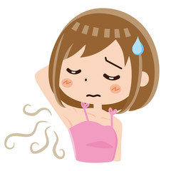 脇のニオイを気にする女性