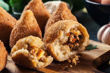 Coxinha. Fried croquette with chicken