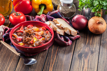 Traditional Hungarian beef goulash