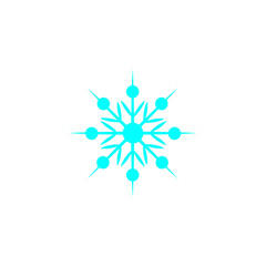 Vector illustration. Snowflake Icon. Blue Snowflake isolated on white background.