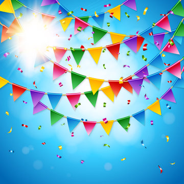 Celebration card template against blue background vector image