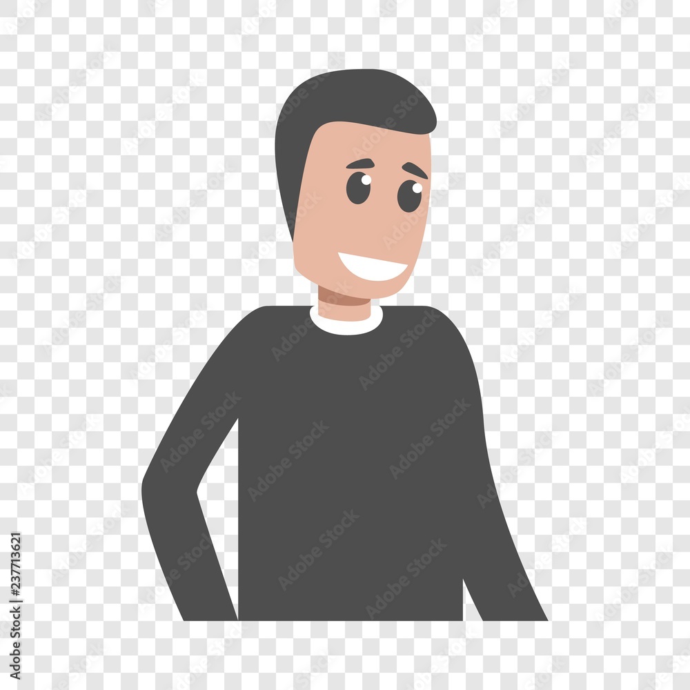 Poster smiling man icon. cartoon of smiling man vector icon for web design