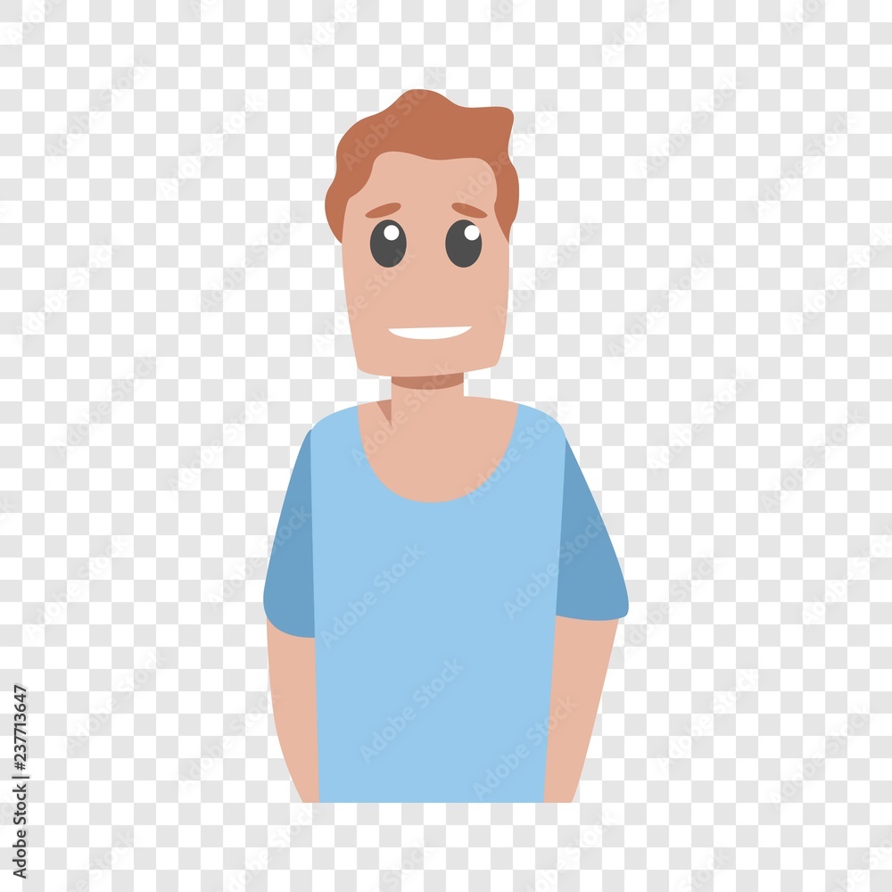 Poster smiling happy man icon. cartoon of smiling happy man vector icon for web design