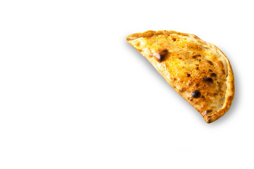 delicious fried juicy pie on white background