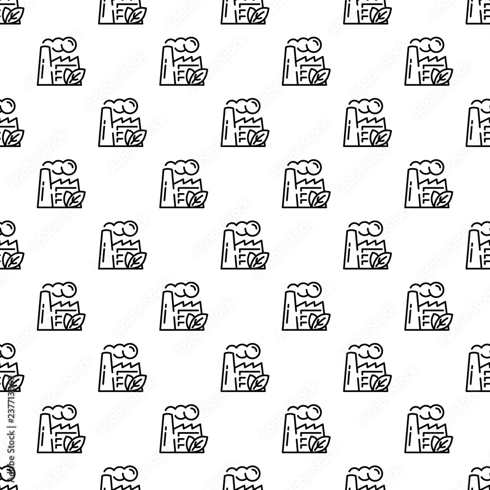 Poster eco factory pattern seamless vector repeat for any web design