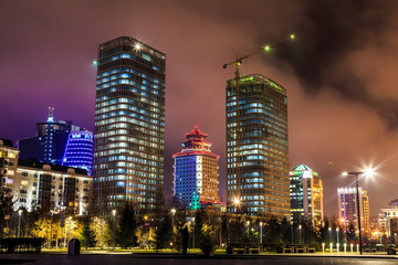 modern city at night