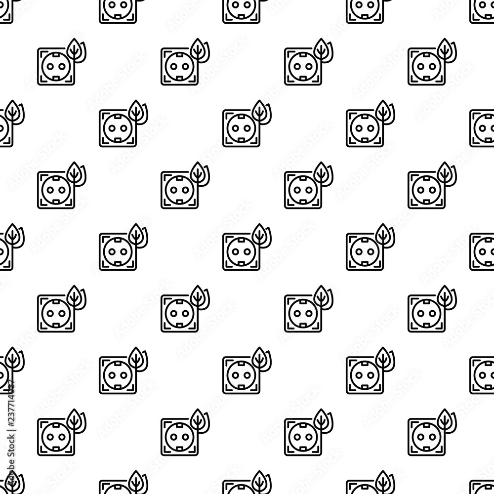 Poster eco energy socket pattern seamless vector repeat for any web design