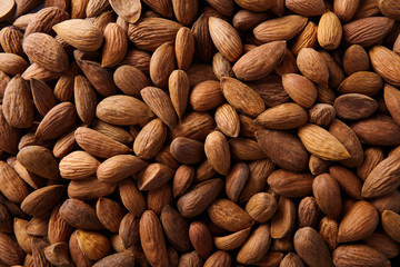  Raw peeled almonds texture.